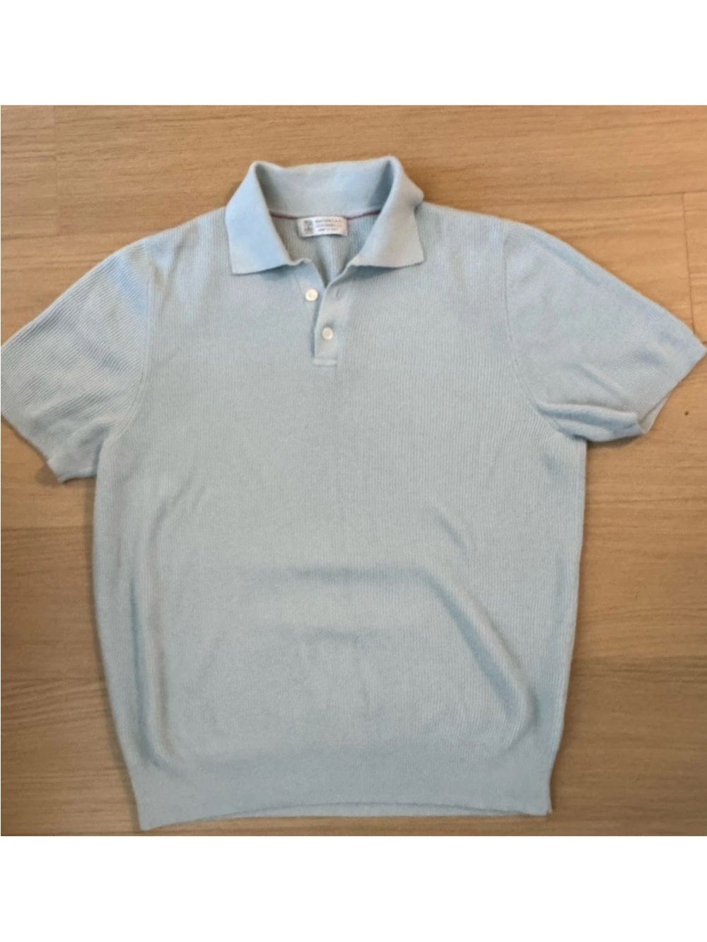 Brunello Cucinelli Pale Blue Short-Sleeve Polo